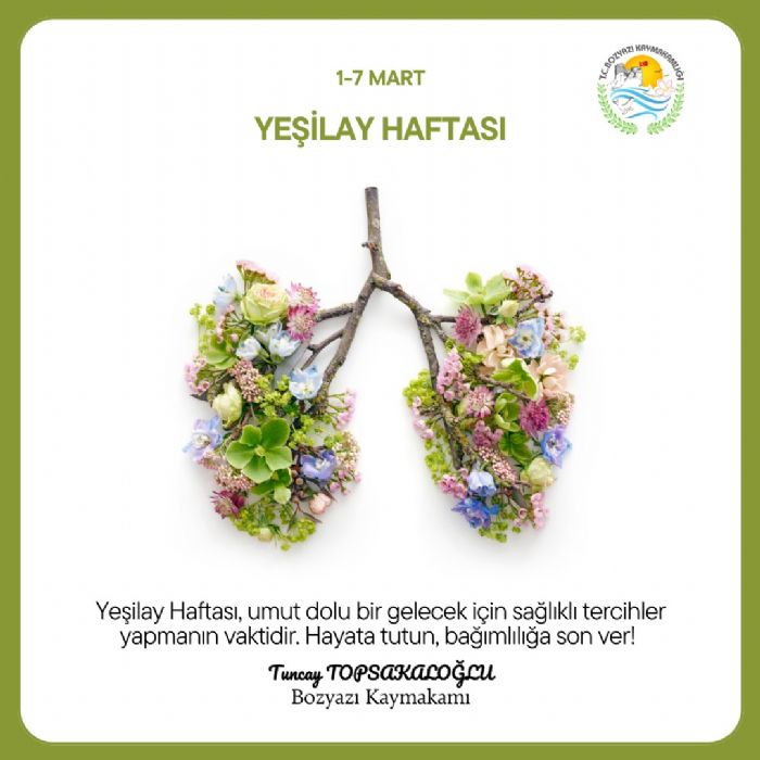 Bozyaz Kaymakam Tuncay Topsakalolundan Yeilay Haftas Mesaj